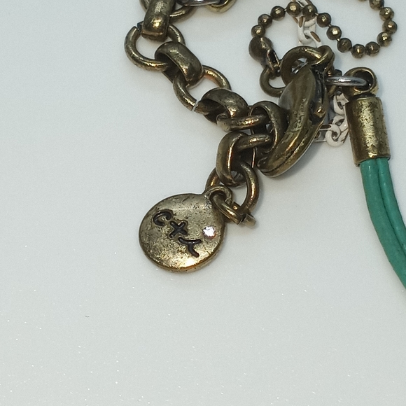 Chloe and Isabel Bracelet Ab Baguette Rhinestines Adjustable C+I Triple Chain - Picture 4 of 4